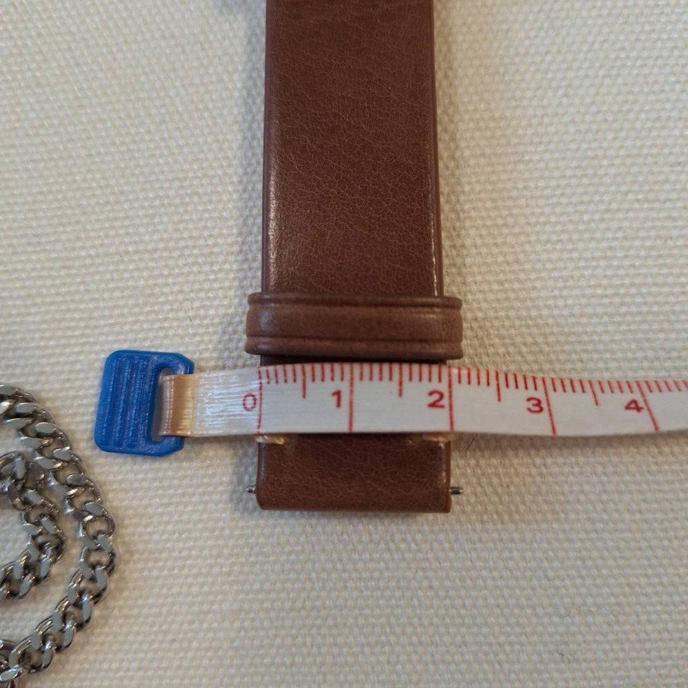 全新商品, 棕色真皮銀色扣錶帶一組+鑰匙鏈條一條, 兩樣商品打包一起賣-細節圖5