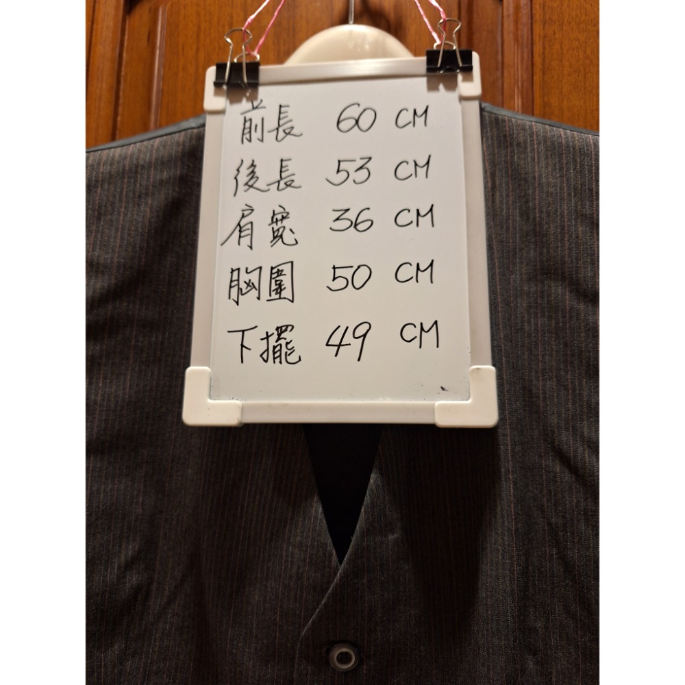 二手衣物，男士定製西服開襟背心，羊毛布料，無洗標，無廠標-細節圖5