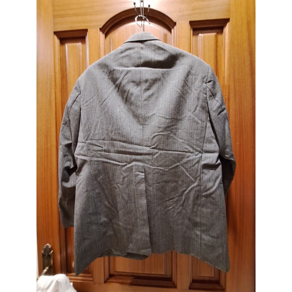 二手男士定製羊毛條紋西裝外套-細節圖2