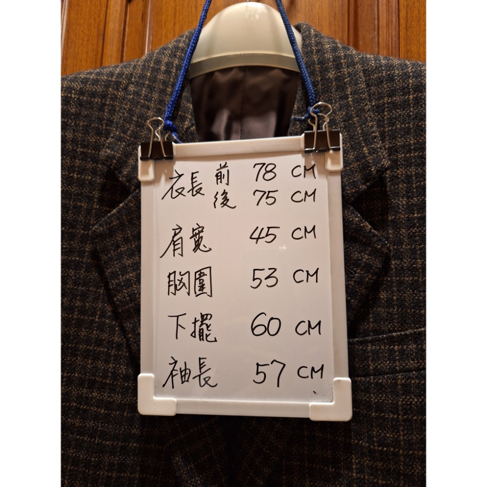 二手男士定製格紋西裝外套，採用義大利Ermenegildo Zegna高級羊毛布料-細節圖7