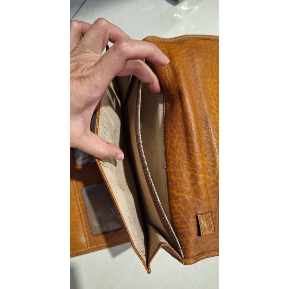 二手商品, 德國Gold Pfeil（金箭牌）男士手拿包, 尺寸請見相片標示-細節圖10