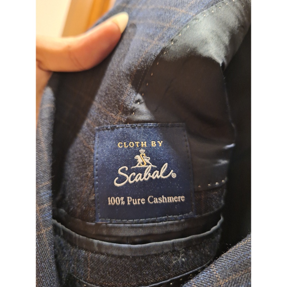 二手男士手工訂製西裝外套，採用英國頂級面料品牌 Scabal（世家寶）100% 純羊絨（Pure Cashmere）-細節圖5