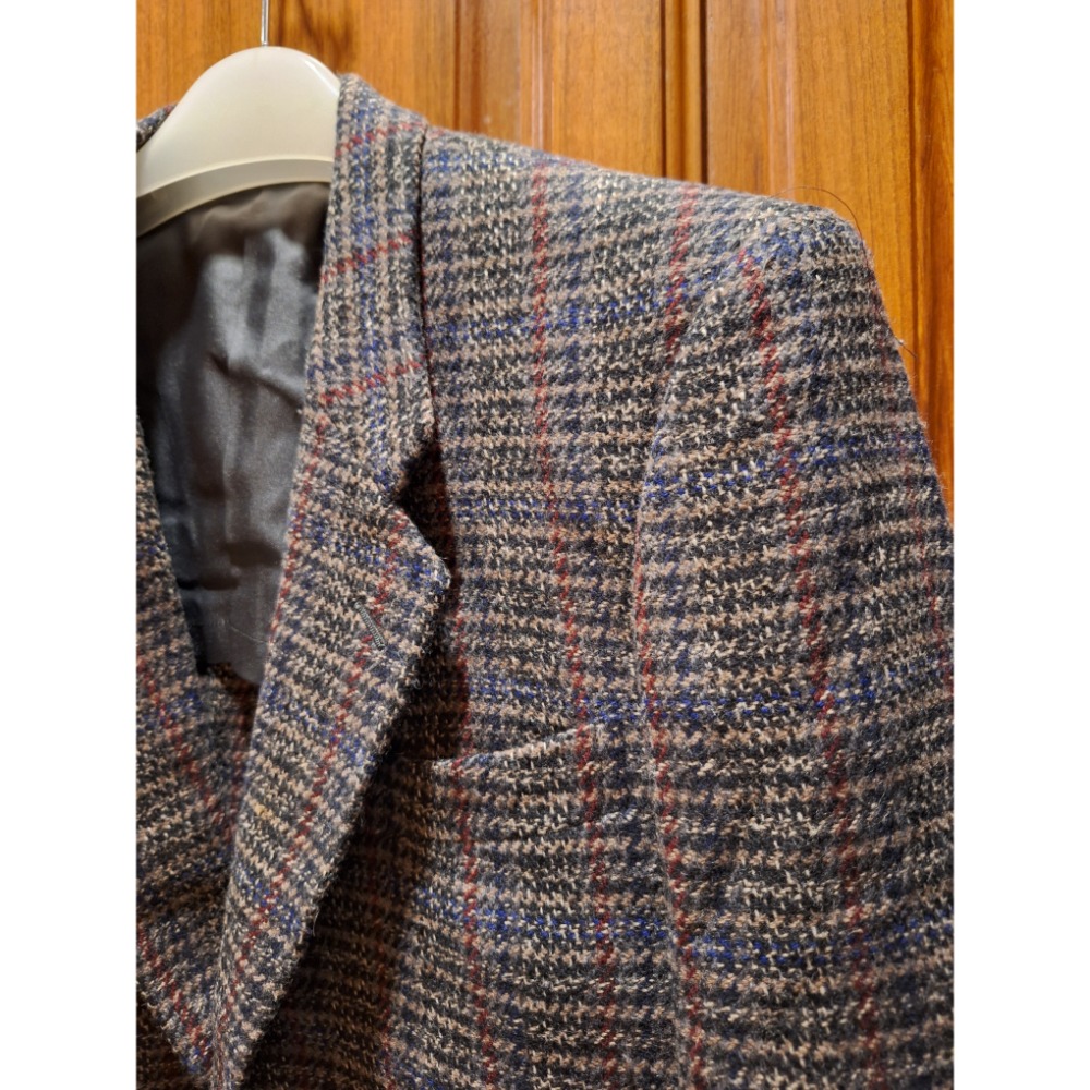 二手衣物，義大利製Cimka Desii Mode喀什米爾與羊毛混紡Cashmere and Wool男士古著粗花呢西裝-細節圖3