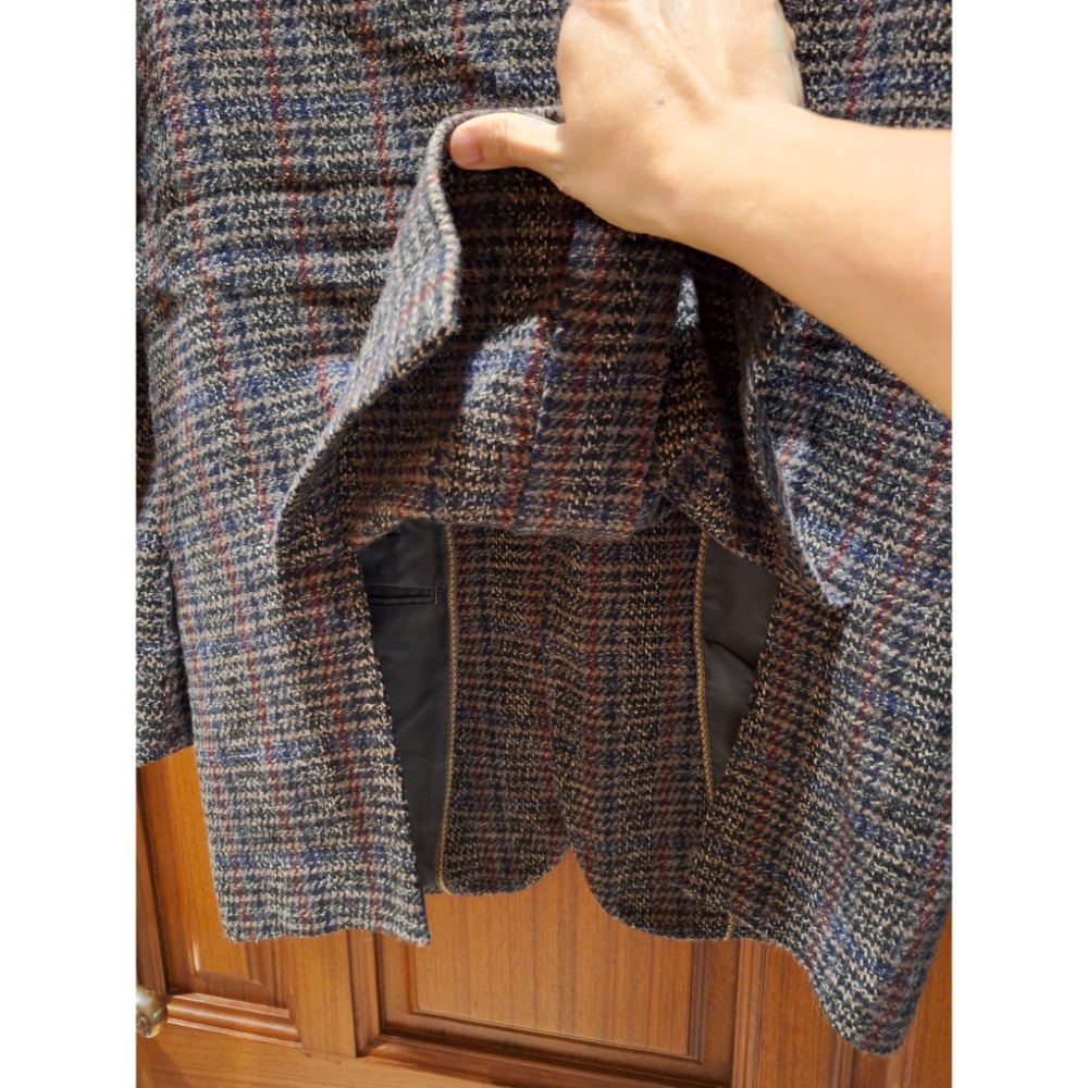 二手衣物，義大利製Cimka Desii Mode喀什米爾與羊毛混紡Cashmere and Wool男士古著粗花呢西裝-細節圖5