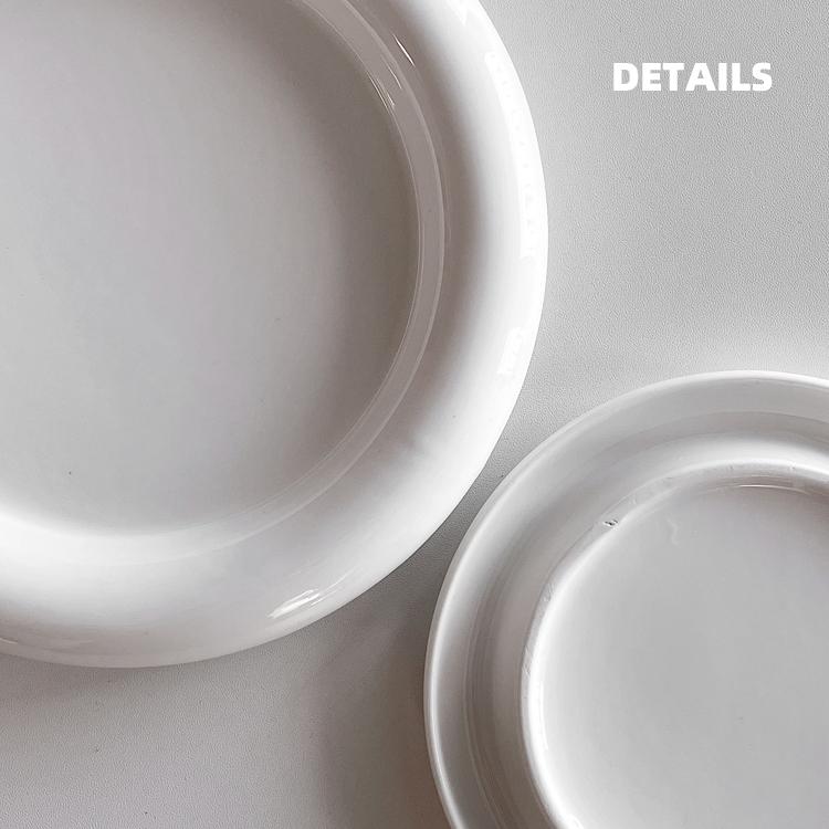 ★TiTi Choice 堤堤選居家生活★INS韓國胖嘟嘟純白咖啡圓盤 早餐盤  飾品收納盤(大/小)-細節圖5
