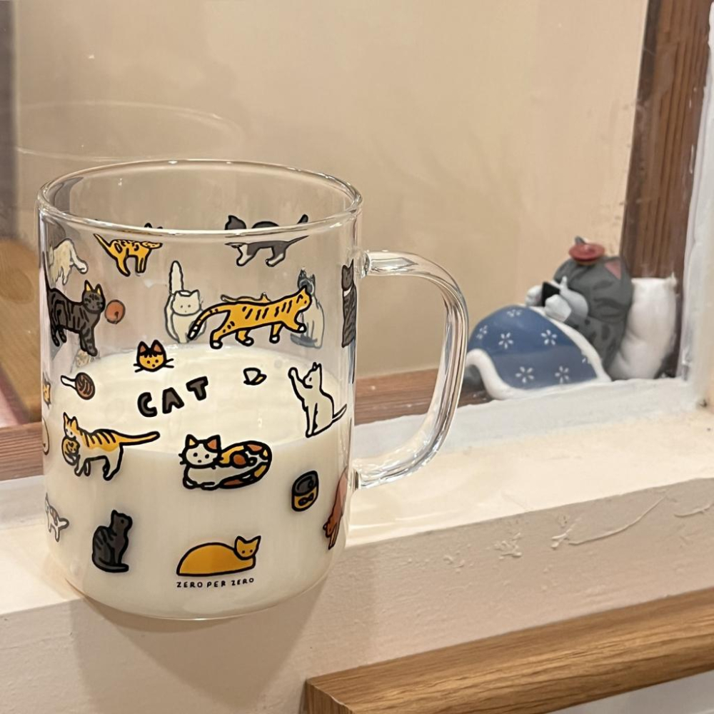 ★TiTi Choice 堤堤選居家生活★韓國貓貓狗狗創意插畫透明杯 奶茶杯 喝水杯  二入一組(現+預)-細節圖3