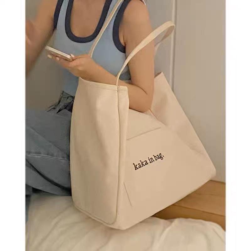 ★TiTi Choice堤堤選居家生活★韓國歐膩必備 慵懶時尚帆布大托特包 購物袋 旅行包 2色-細節圖2