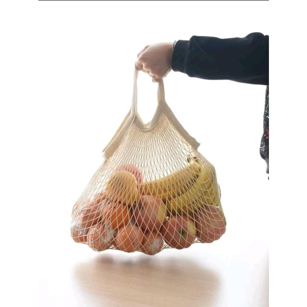 ★TiTi Choice堤堤選居家生活★網狀棉麻水果收納袋編織購物袋廚房收納ins風muji-細節圖2