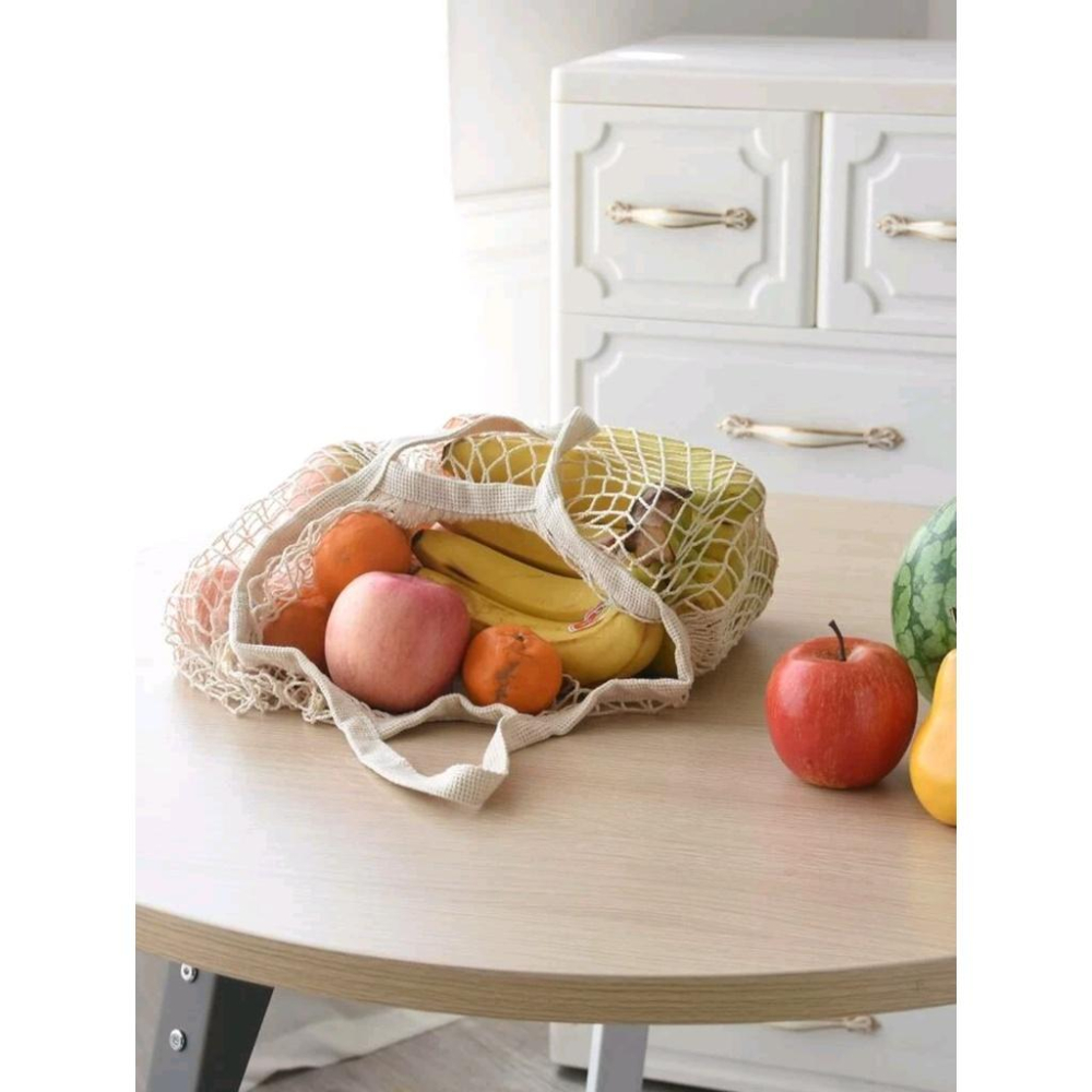 ★TiTi Choice堤堤選居家生活★網狀棉麻水果收納袋編織購物袋廚房收納ins風muji-細節圖3