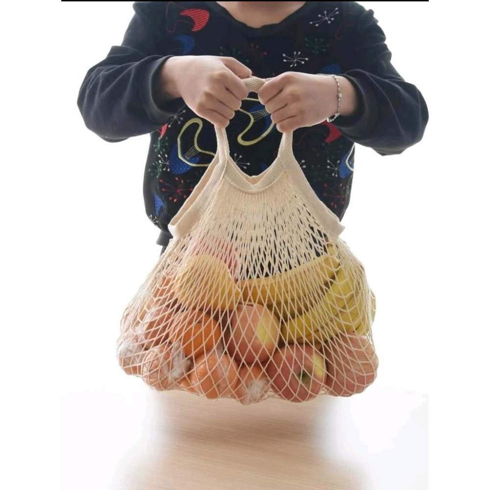 ★TiTi Choice堤堤選居家生活★網狀棉麻水果收納袋編織購物袋廚房收納ins風muji-細節圖4