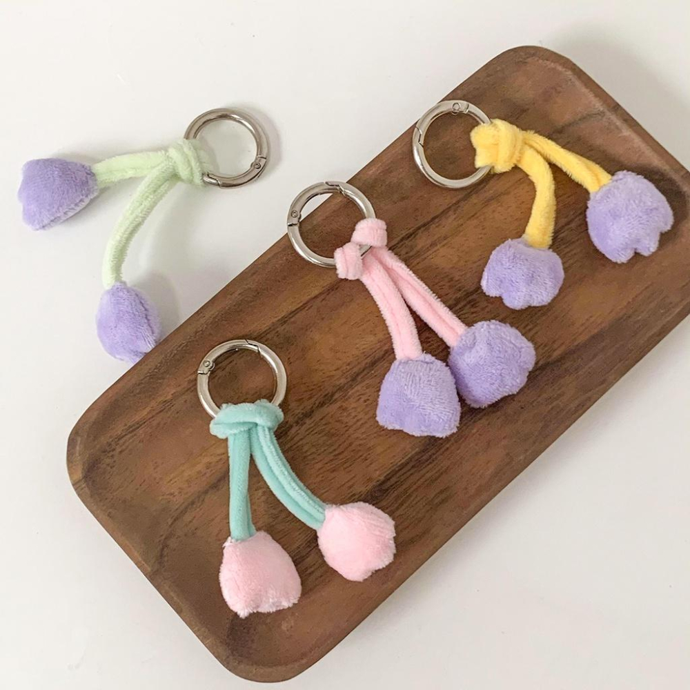 ★TiTi Choice堤堤選居家生活★ INS風鬱金香鑰匙圈 禮物 掛式包包 可愛配件-細節圖2