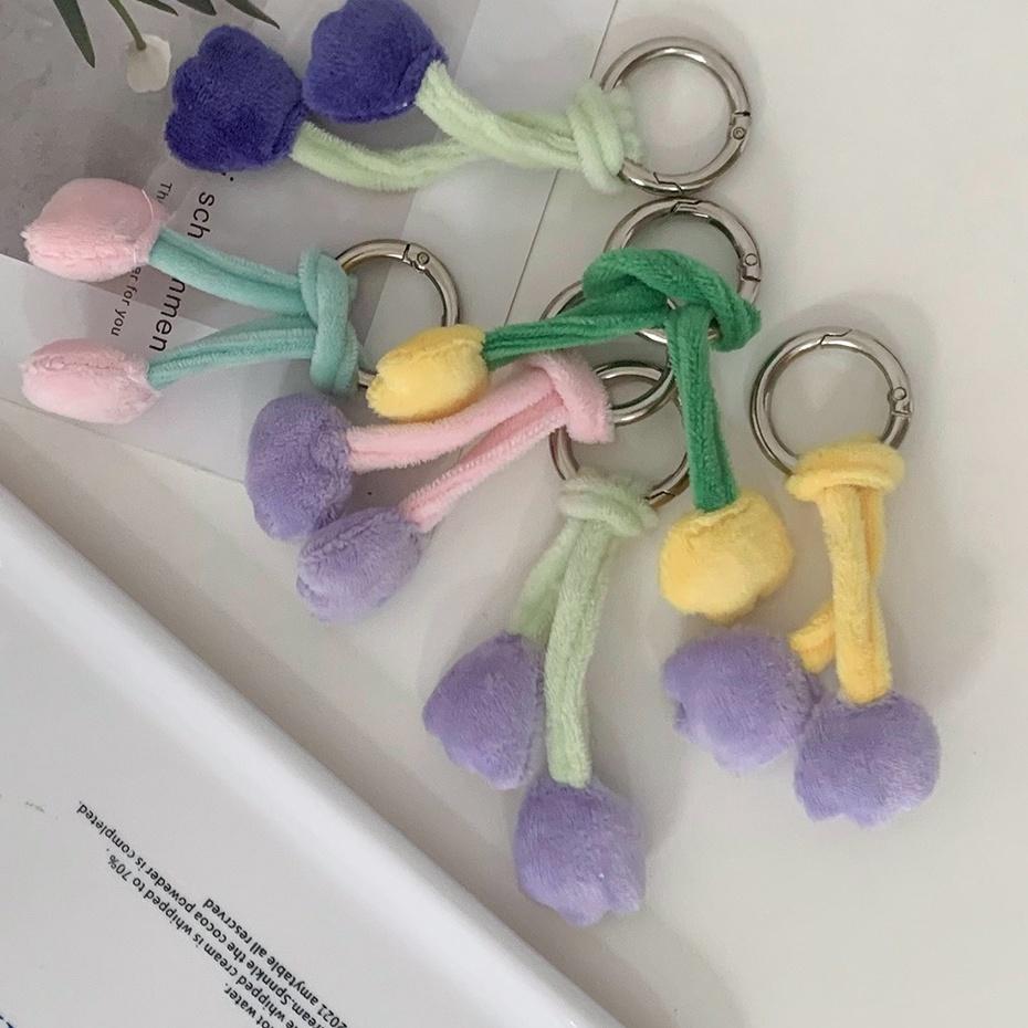 ★TiTi Choice堤堤選居家生活★ INS風鬱金香鑰匙圈 禮物 掛式包包 可愛配件-細節圖6