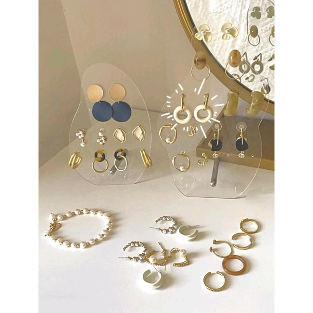 ★TiTi Choice堤堤選居家生活★一組2入透明曲線型耳環展示架ins風飾品收納架-細節圖2