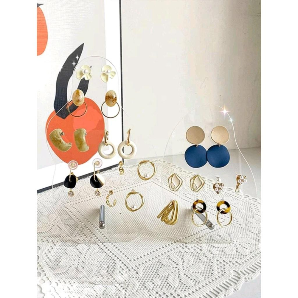 ★TiTi Choice堤堤選居家生活★一組2入透明曲線型耳環展示架ins風飾品收納架-細節圖4