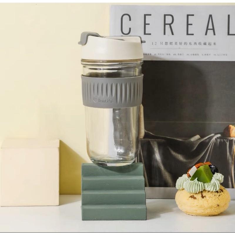 ★TiTi Choice堤堤選居家生活★INS 韓風雙口防燙玻璃杯 水瓶 2色 時尚飲水系列-細節圖2