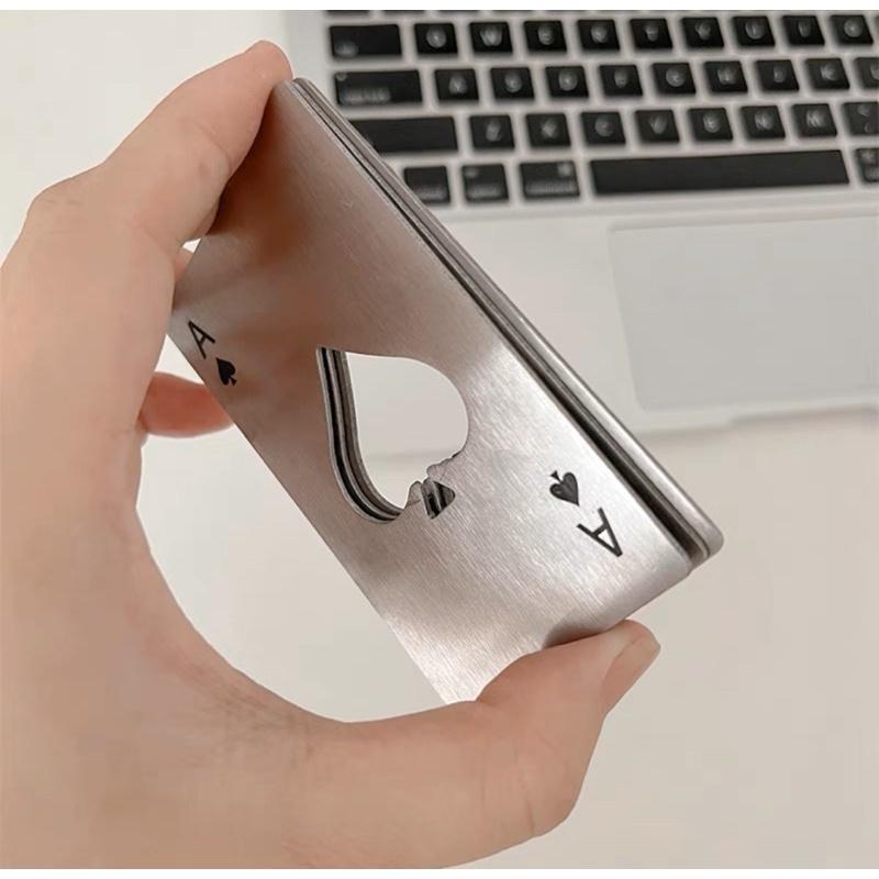 ★TiTi Choice堤堤選居家生活★創意 不鏽鋼撲克牌開瓶器 黑桃A-細節圖5