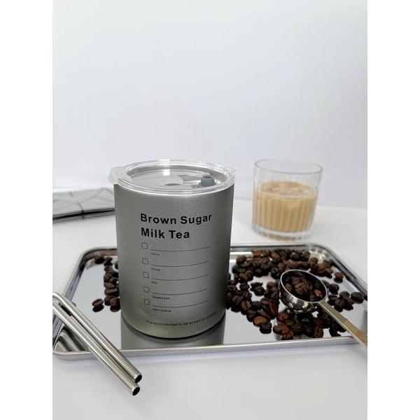 ★TiTi Choice堤堤選居家生活★INS風 金屬質感磨砂咖啡隨行杯 保溫 保冷 附吸管 環保時尚風潮-細節圖2