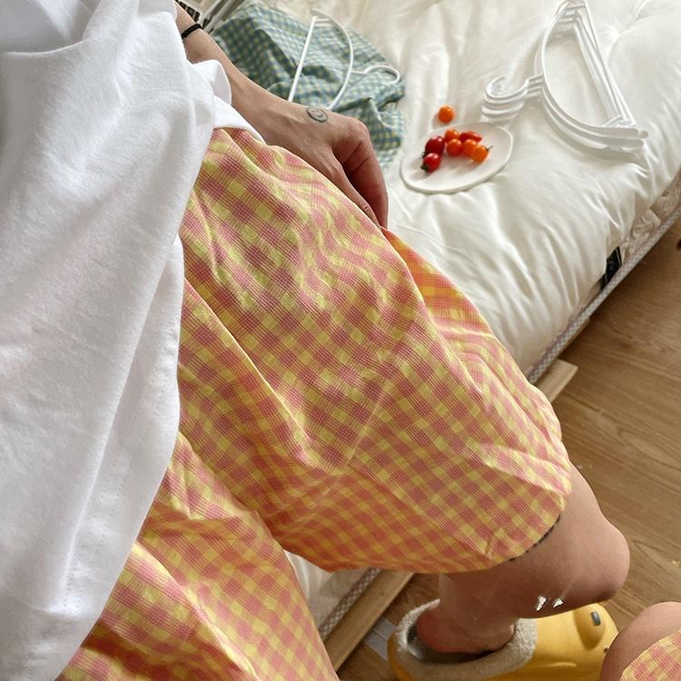 ★TiTi Choice堤堤選居家生活★ 歐膩的夏季女棉質居家短褲 格紋 涼快透氣 現貨+預購-細節圖2