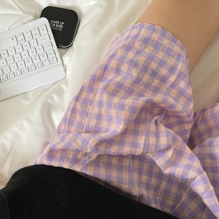 ★TiTi Choice堤堤選居家生活★ 歐膩的夏季女棉質居家短褲 格紋 涼快透氣 現貨+預購-細節圖4