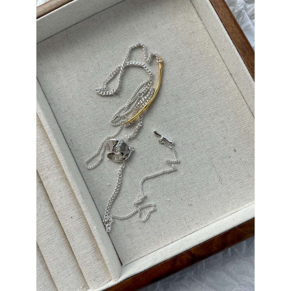 早衣服》搭配好物🎀 項鍊 日系小眾設計CLANE松本惠奈同款 金銀拼色 OT扣項鍊 多種戴法 毛衣鏈-細節圖8