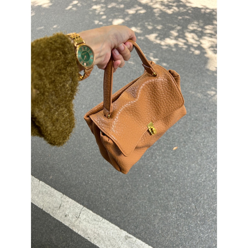 早衣服》 [現+追] 2312🎄 包包  荔枝紋復古包 柏金包 大容量通勤手提包 單肩斜挎包 大容量公事包 手提包-細節圖2