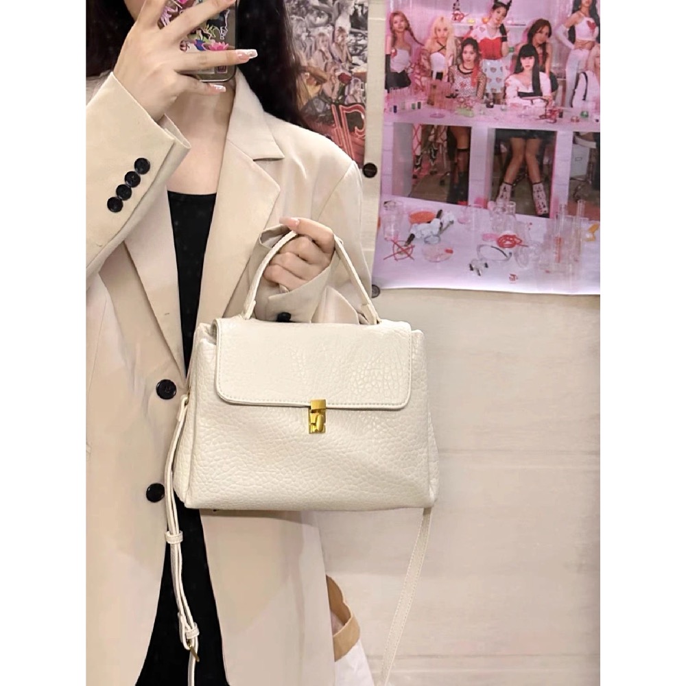 早衣服》 [現+追] 2312🎄 包包  荔枝紋復古包 柏金包 大容量通勤手提包 單肩斜挎包 大容量公事包 手提包-細節圖7