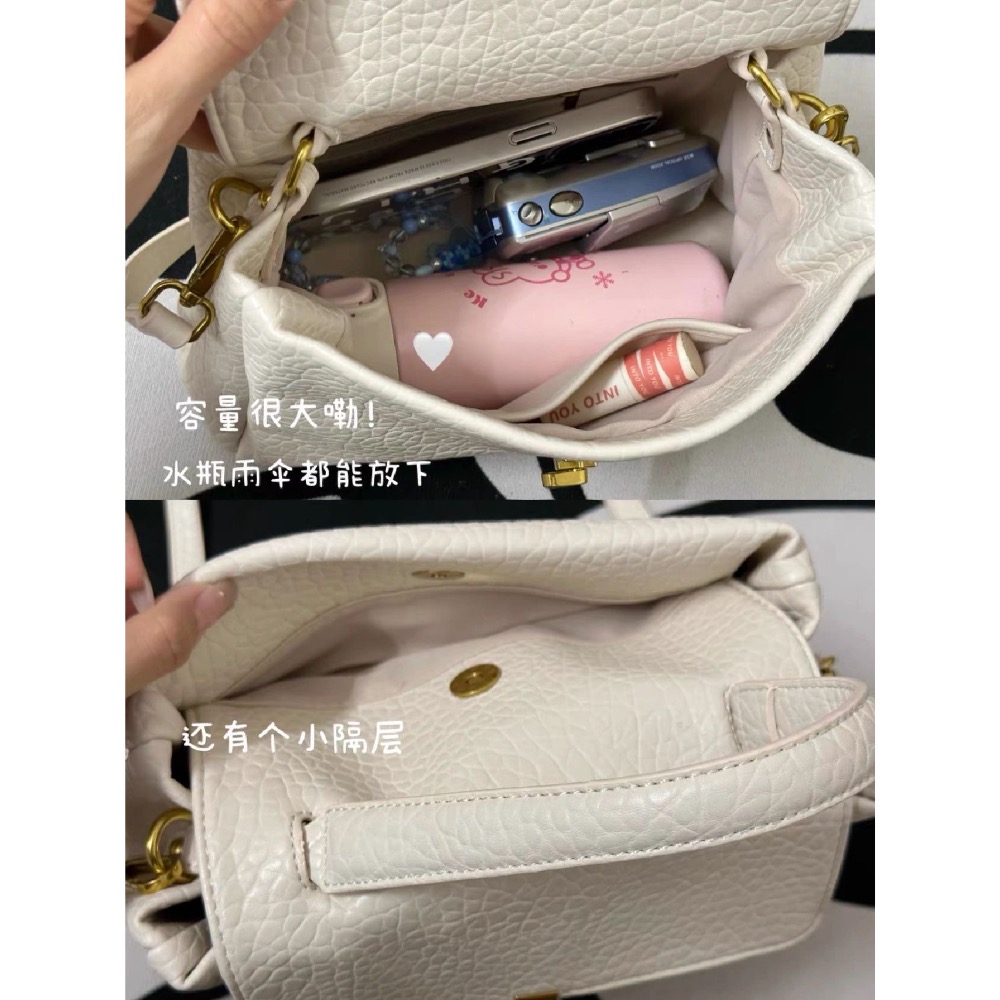 早衣服》 [現+追] 2312🎄 包包  荔枝紋復古包 柏金包 大容量通勤手提包 單肩斜挎包 大容量公事包 手提包-細節圖9