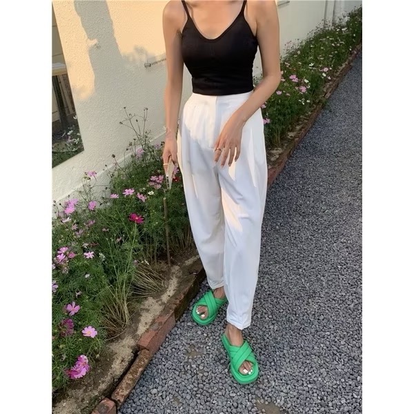 全新 清倉｜現🔥綠色拖鞋 厚底拖鞋 涼鞋 防水台 交叉帶 時髦精休閒厚底交叉拖鞋涼鞋 福利品 早衣服》-細節圖2