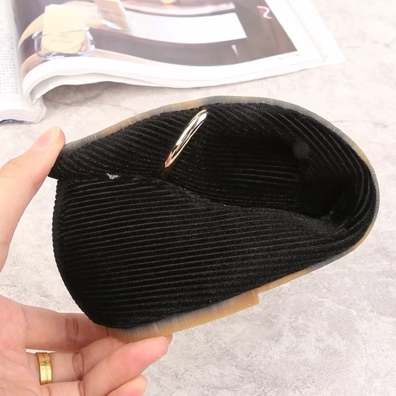 全新 清倉｜現🔥 尖頭平底鞋 絨面平底鞋 樂福鞋 復古百搭英倫風尖頭天鵝絨燈芯絨條紋平底鞋樂福鞋 鞋子清倉🎉 早衣服-細節圖2