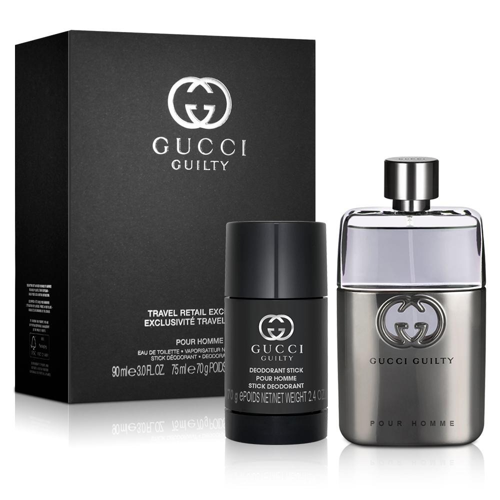 Gucci 罪愛男性淡香水禮盒(淡香水90ml+體香膏70g)-細節圖2