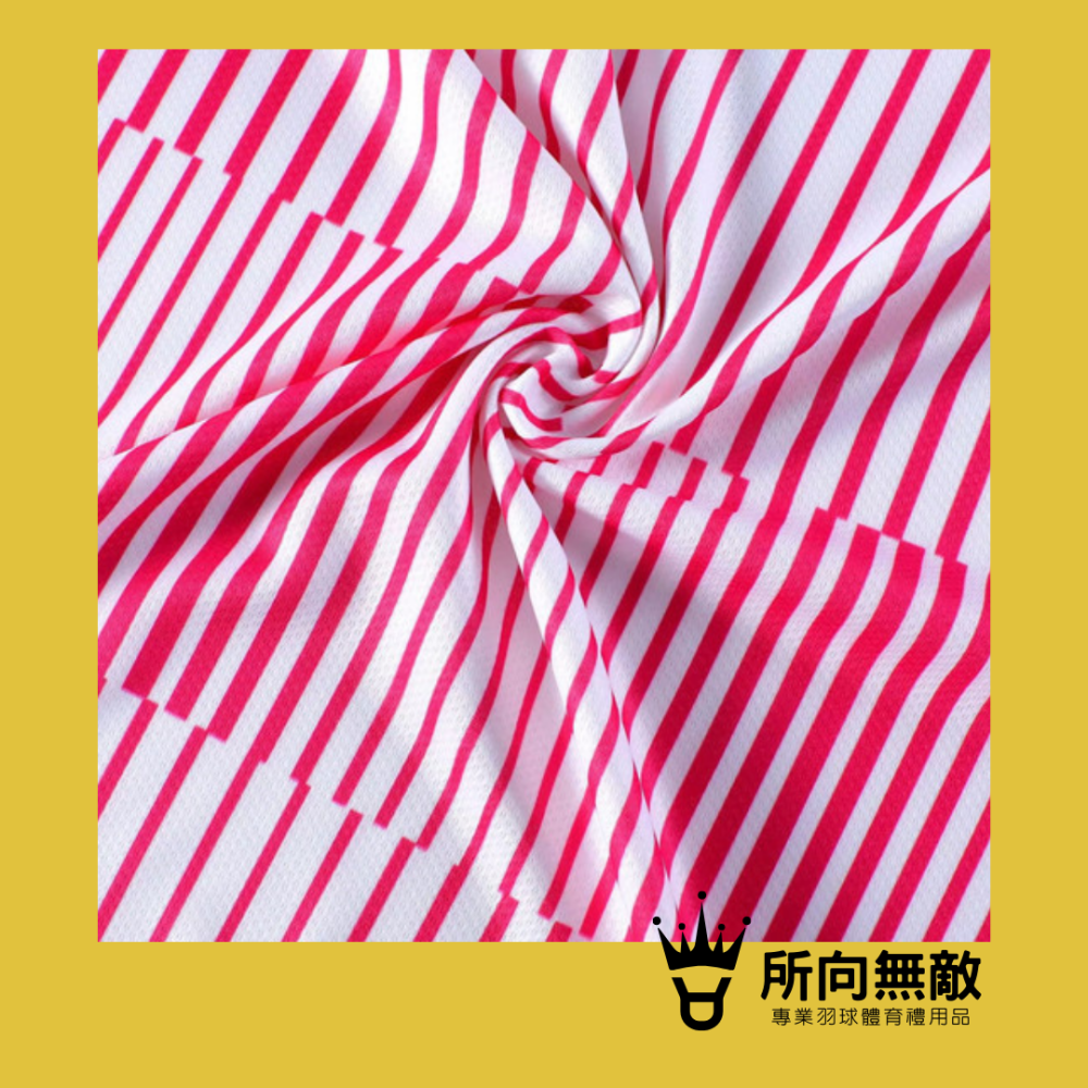 所向無敵．YY粉白條紋羽毛球女上衣~羽球女上衣 羽球上衣 女羽毛球服 女羽球服 女羽球套裝 YONEX優乃克-細節圖2