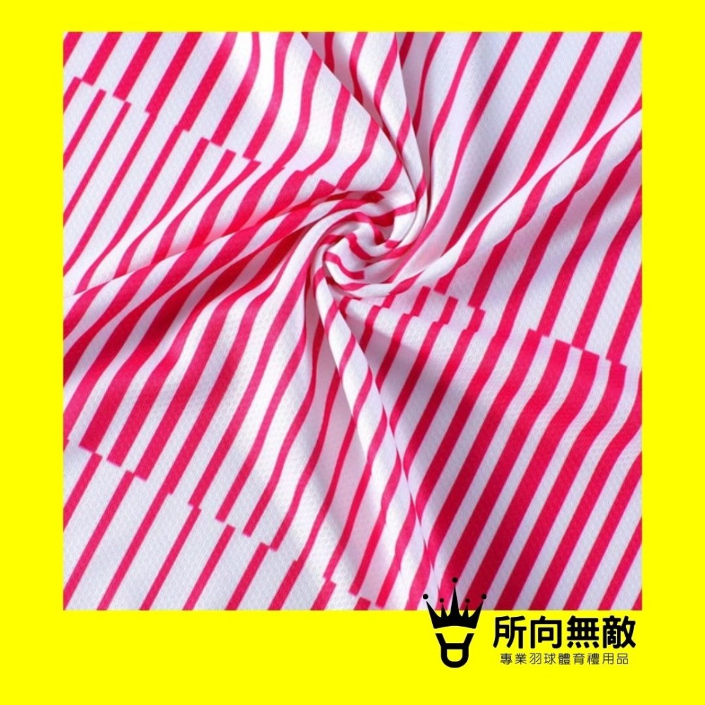 (現貨)所向無敵．YY粉白條紋專業兒童羽毛球服~兒童羽毛球衣 兒童羽球上衣 兒童羽球衣 兒童運動服 Yonex 優乃克-細節圖2