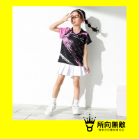 (現貨)所向無敵．邪惡粉紅專業兒童羽毛球上衣~兒童羽毛球衣 兒童羽球上衣 兒童羽球衣 兒童運動服 兒童羽球短袖 兒童短袖