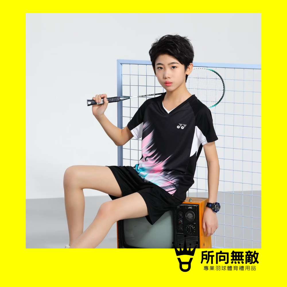(現貨)所向無敵．YY換季出清專業兒童羽毛球服~兒童羽毛球衣 兒童羽球上衣 兒童羽球衣 兒童運動服 Yonex 優乃克-細節圖2