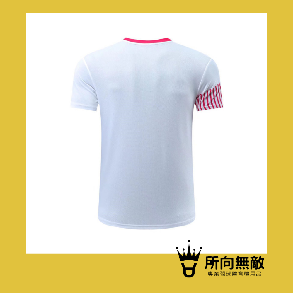 (現貨)所向無敵．YY粉白條紋羽毛球男上衣~羽球男上衣 羽球上衣 男羽毛球服 男羽球服 男羽球套裝 YONEX優乃克-細節圖4