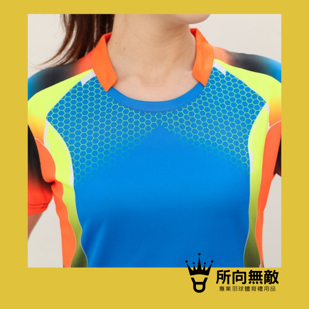 所向無敵．艷陽高照羽毛球女上衣~羽球女上衣 羽球上衣 女羽毛球服 女羽球服 女羽球套裝 女性羽毛球衣 女羽球衣-細節圖2