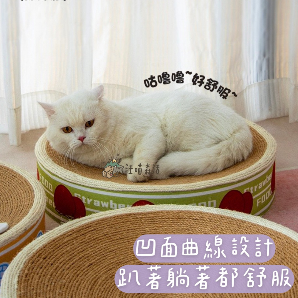 【汪喵森活】 劍麻繩 貓抓板 罐頭造型 不掉紙屑 圓形貓窩 貓抓碗 圓形貓抓板 貓抓窩 貓睡盆 磨爪 貓咪玩具 貓窩-細節圖3