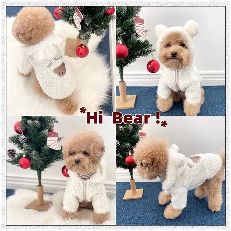 【汪喵森活】Hi Bear 熊耳拉鍊外套 狗衣服 比熊 博美 貴賓 貓咪 小型犬服飾 吉娃娃 西施 比熊 秋冬服飾-細節圖7