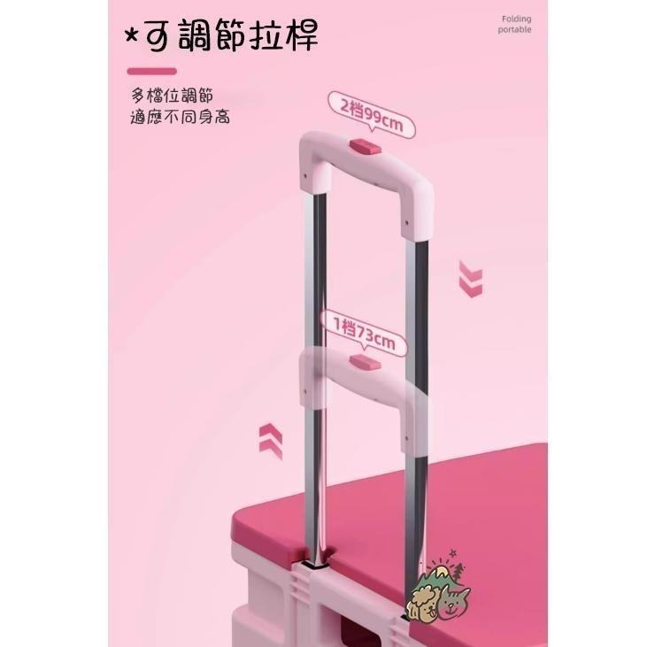 【汪喵森活】 4色 折疊購物車 含蓋板 輕量可水洗 4輪萬向輪 折疊推車 寵物推車 露營推車 買菜車 手推車 置物推車-細節圖4