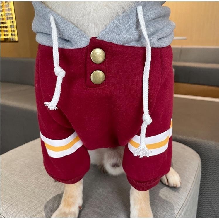 【汪喵森活】潮流 雙鈕扣帽Tee 2色 寵物衣服 秋冬服飾 中型犬 雪納瑞 西高地 比熊 柯基 法鬥 柴犬 米克斯-細節圖5