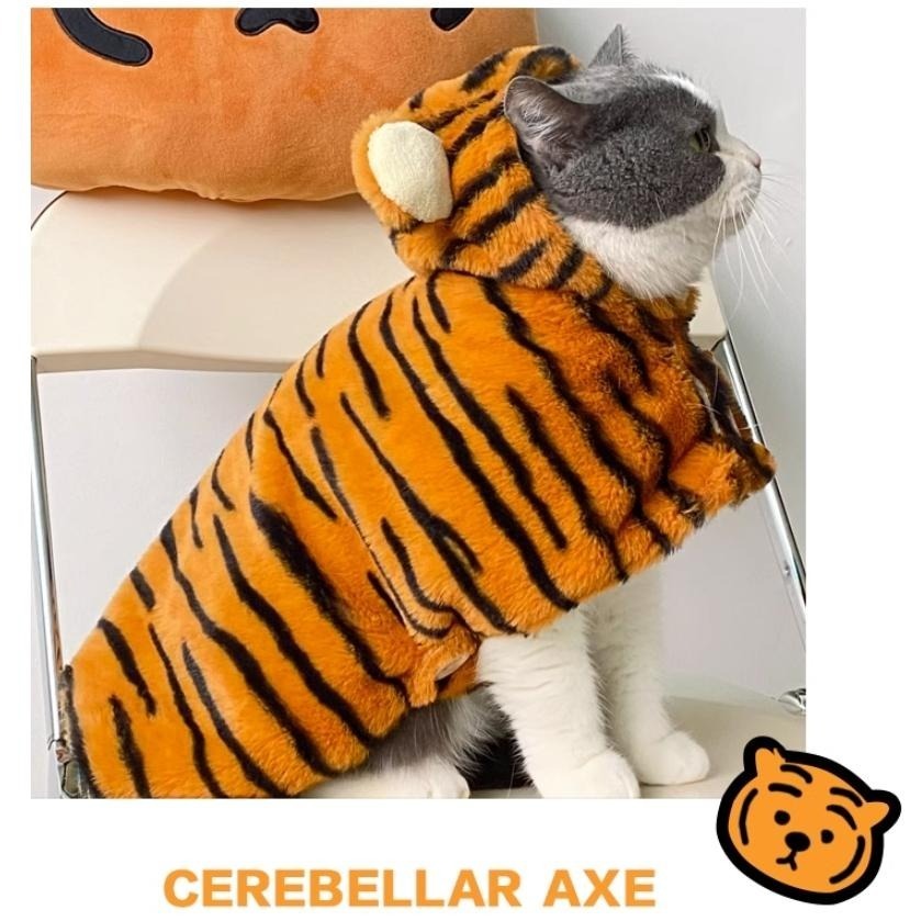 【汪喵森活】兇萌小老虎 寵物睡袍 披肩 斗篷 老虎 柴犬 柯基 狗衣服 黃金獵犬 拉不拉多 薩摩耶 米克斯 邊境 巨貴-細節圖8