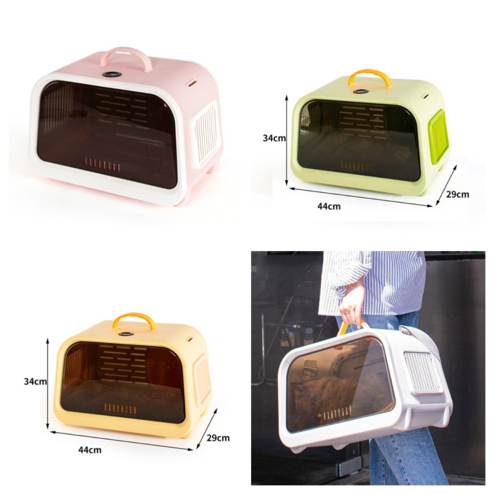 【汪喵森活】 4色 復古城堡 外出包 溫度濕度顯示 寵物手提包 寵物外出包 貓外出包 貓背包 寵物背包 貓背包-細節圖2