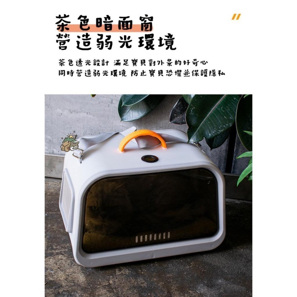 【汪喵森活】 4色 復古城堡 外出包 溫度濕度顯示 寵物手提包 寵物外出包 貓外出包 貓背包 寵物背包 貓背包-細節圖6