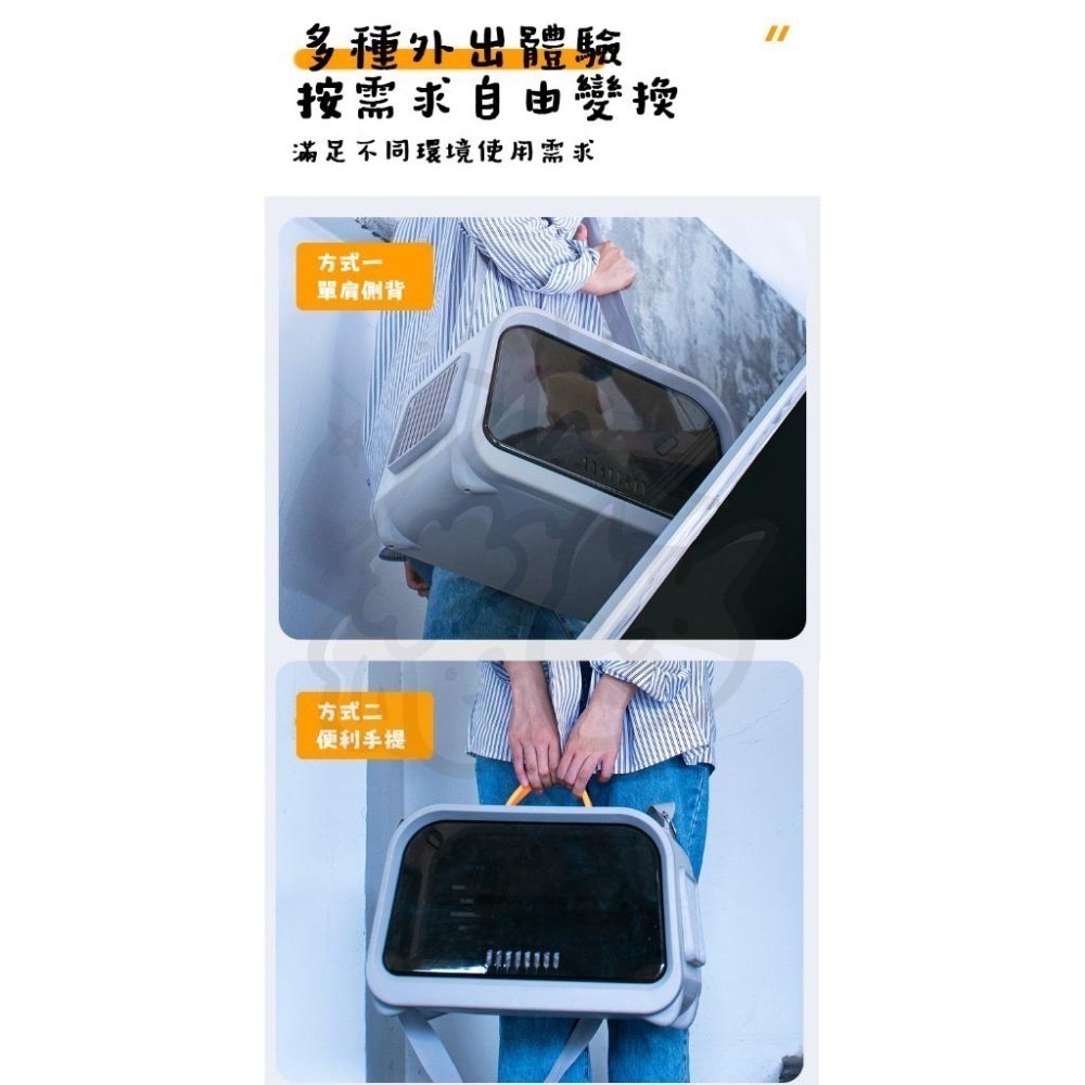 【汪喵森活】 4色 復古城堡 外出包 溫度濕度顯示 寵物手提包 寵物外出包 貓外出包 貓背包 寵物背包 貓背包-細節圖8