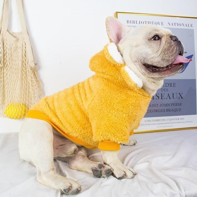 【汪喵森活】花花毛絨帽Tee 寵物帽衣 狗衣服 中型犬 保暖 秋冬服飾 雪納瑞 西高地 比熊 柯基 法鬥 柴犬 英鬥-細節圖5