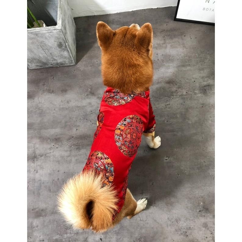 【汪喵森活】新年 唐裝 寵物新年衣服 過年衣服 新年 春節 比熊 博美 貴賓 小型犬服飾 吉娃娃 雪納瑞 西施 貓衣服-細節圖9