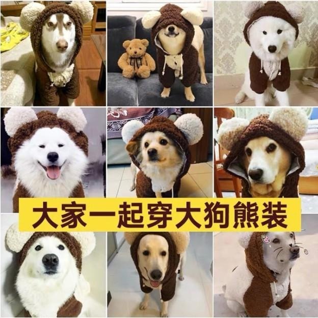 【汪喵森活】小熊 熊耳 寵物外套 狗衣服 大型犬服飾 邊境 秋田犬 拉布拉多 哈士奇 柴犬 米克斯 杜賓 黃金獵犬-細節圖4