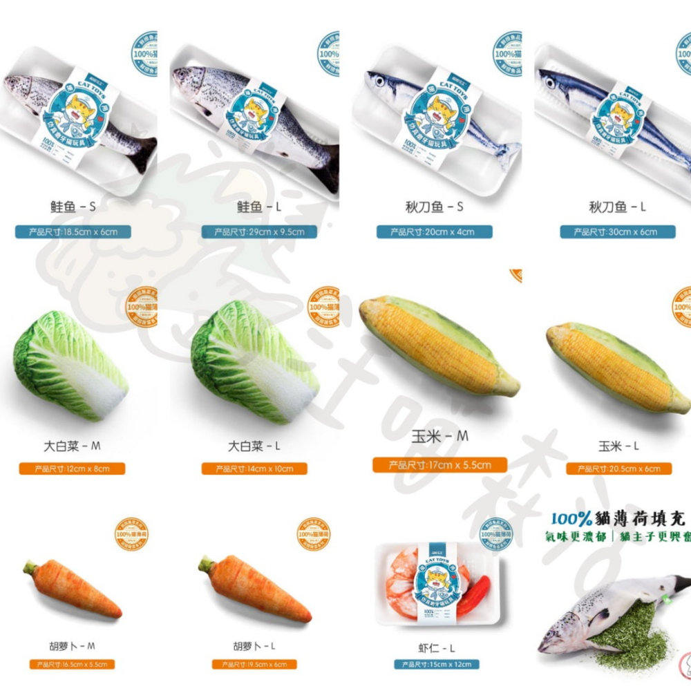 【汪喵森活】 100%貓薄荷填充 木天蓼 貓薄荷 仿生鮮 填充玩具 貓草包 貓玩具 仿真貓薄荷魚 抱枕玩具 貓抱枕 貓咪-細節圖2