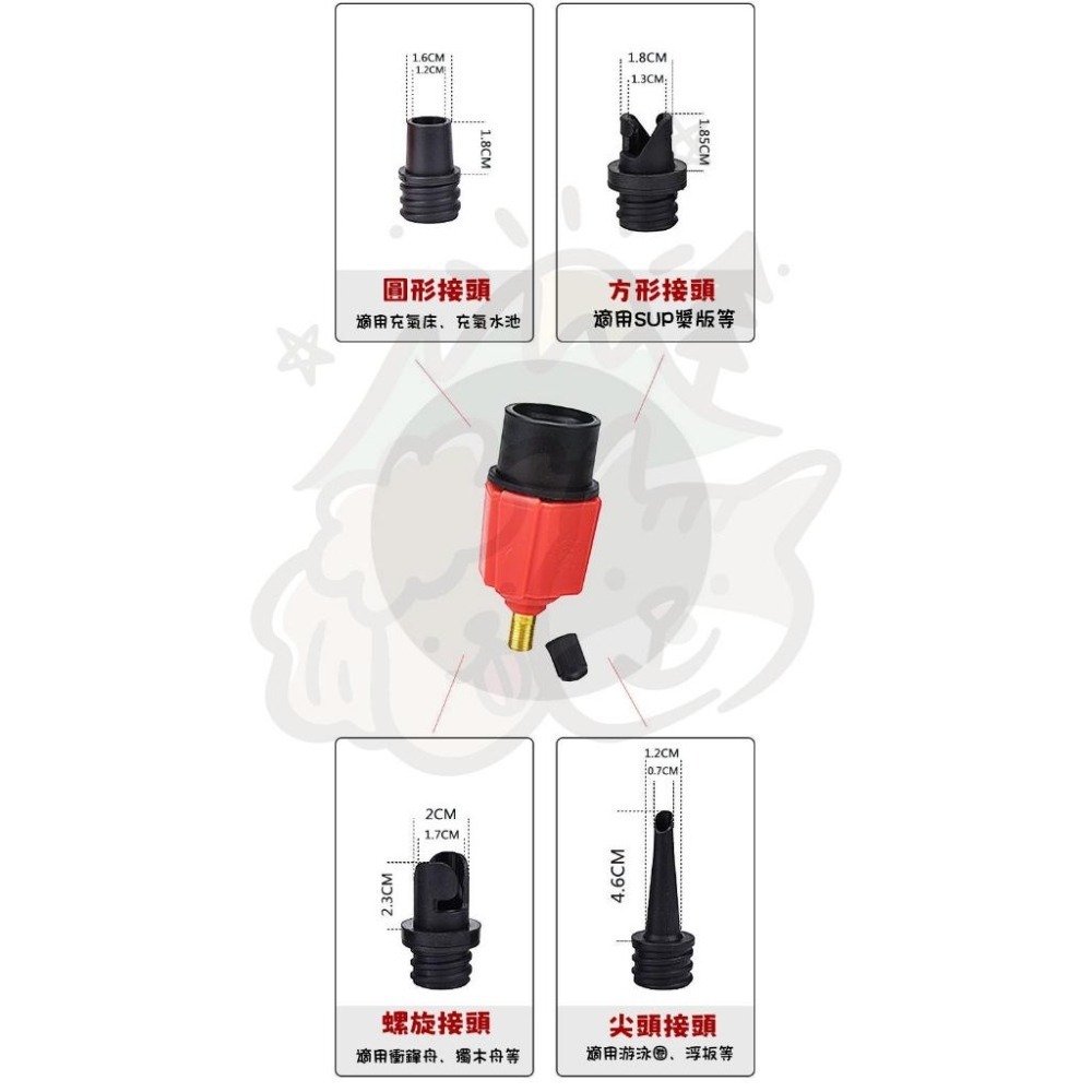 【汪喵森活】 Sup 充氣 氣閥轉接頭 氣閥 轉接頭 衝浪 皮划艇 橡皮艇 充氣床 睡墊 樂划 sup 小米充氣寶-細節圖2