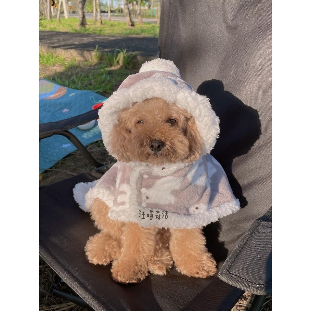 【汪喵森活】白熊睡袍 寵物睡衣 寵物披風 寵物睡袍 秋冬服飾 狗衣服 貴賓 柴犬 米克斯 比熊 柯基 睡衣 睡袍 披風-細節圖6